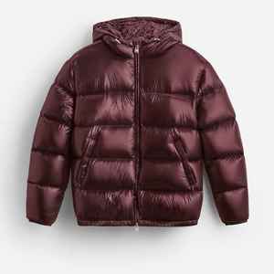 Chaqueta Casual de Invierno para Hombre, con Capucha y Logotipo Frontal, Cuello Alto, Color Sólido, 100% Poliéster, Impermeable, Cortavientos y Transpirable - Product Image 2