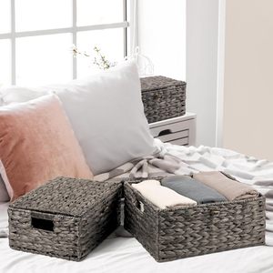 กล่องเก็บของผักตบชวากล่องสานสำหรับเก็บของจำเป็น - Product Image 3