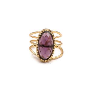 Anillo de piedras preciosas de ónix rojo chapado en oro Borde de diseñador anillo de piedras preciosas Rojas hecho a mano ajustable ónix piedra preciosa joyería regalo para cumpleaños - Product Image 5