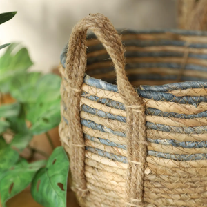 Handwoven Natural Seagrass Storage <b>Basket</b> with Handles Eco Friendly Organizer <b>Basket</b> for Home - Product Image 2
