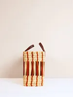 Sac fourre-tout décoratif en rotin marocain tressé à la main, style bohème, pour la plage ou le shopping, sans fermeture, fabriqué au Maroc