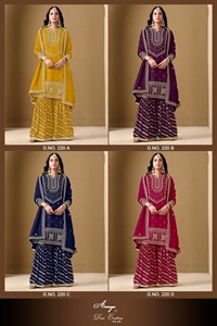 Art Silk Salwar Kameez con Jacquard Work Plazo y Dupatta para mujer, ropa de fiesta, Colección paquistaní para adultos - Product Image 5