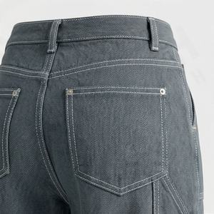 Jeans droits taille haute pour femmes pour le printemps, l'automne et l'hiver, pantalon cargo en denim respirant, jambes larges, effets amincissants, styles - Product Image 5