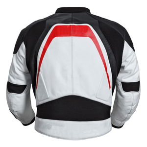 Original Genuine Leather Breathable Windproof Motorbike Jacket Men White Black Track Racing Winter Protections Custom Team - Product Image 2