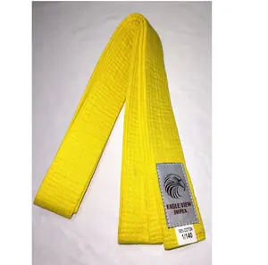 300 cm Länge 100 Prozent Baumwolle gelbes Karate für Kampfsport-Training anpassbare OEM-Ausrüstung