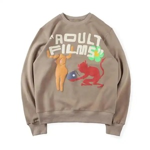 Sweat-shirt d'hiver décontracté uni à manches longues et col rond en coton 100% pour homme, taille plus, avec logo personnalisé - Product Image 1