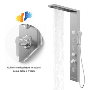 Lustro-1 pannello doccia cromato colonna 4-funzione Set da bagno con Display temperatura e luce - Product Image 6