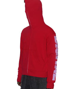 Ropa de calle de alta calidad, Sudadera con capucha y cremallera de corte regular de peso pesado, talla grande, Unisex, bordado, logotipo personalizado ecológico, cremallera completa - Product Image 2