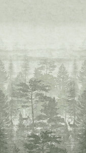 Made in Germany Photo <b>Wallpaper</b> Murals Kids Room Forest Green Grey Non Woven Premium Wall Mural Children Room - <b>1</b>,59 x 2,80 m - Product Image 3