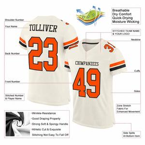 100% Polyester Stitch Embroidery American Football Jersey Shirts Adult Breathable Quick Dry Fashion <b>Fan</b> Football Jersey Top - Product Image 2