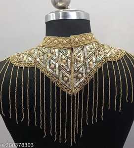 Cape burlesque élégante belle broderie droite perlée brins paillettes attache le cou pour la tenue de club de fête naturelle pour - Product Image 2