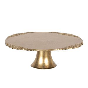 Plateau à gâteau en métal doré brillant, centre de table décoratif en fer électro-plaqué de luxe pour la maison, la cuisine, les mariages, les fêtes, MOQ 50 pièces - Product Image 6