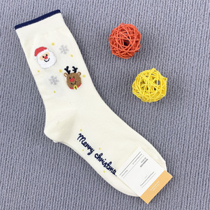 Haute qualité écologique noël père noël tricoté coton équipage chaussettes hiver cadeau femmes enfants corps cheville manchette - Product Image 6