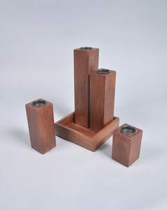 Candelero de madera hecho a mano para Navidad y otras celebraciones - Product Image 2