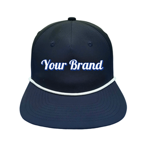 Perforated Laser Cut Hole Hydro <b>Waterproof</b> Golf <b>Hats</b> Flat Bill Baseball Cap Custom PVC Rubber Or Embroidery Logo Sporty Rope - Product Image 3