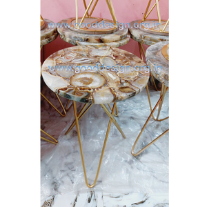 Bàn Bên Cạnh Đá Mã Não Chất Lượng Cao Kích Thước 12X16 Inch Bàn Đá Bên Cạnh Đá Cẩm Thạch Sang Trọng Màu Xám Cho Đồ Nội Thất Phòng Khách MOQ 25 Chiếc - Product Image 1