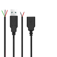 Konektor Satu Kepala Kabel USB Tanpa Penutup Kabel Daya 2 Inti Kabel Data 4 Inti untuk Pemain Video Game