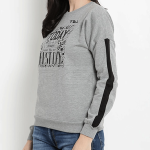 Sudadera con hombros caídos y estampado personalizado, precio económico, sudaderas extragrandes de manga larga para mujer - Product Image 3