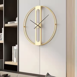 Reloj de pared de metal de bajo precio de Azora Industries, reloj decorativo para el hogar de diseño redondeado con aguja de cuarzo, estilo Art Deco - Product Image 6