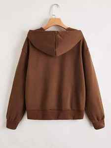 Sweats à capuche noirs personnalisés pour femmes avec fermeture éclair en polaire épaisse à manches régulières sans doublure à capuche Y2K Tie Dye Technique Winter Wear - Product Image 2