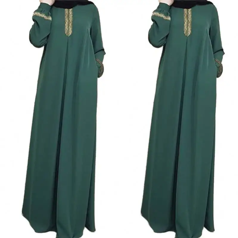 Vestido de noite Dubai Jilbab feminino Abaya muçulmano personalizado Roupas femininas