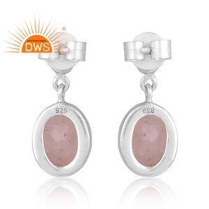 Nuevo diseño elegante plata esterlina natural doblete morganita cuarzo y Cz pendiente de piedras preciosas joyería personalizada para mujer regalo para ella - Product Image 2