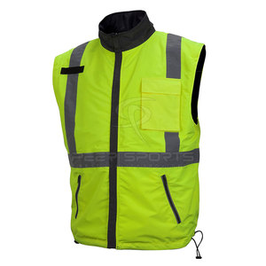 Men's Reflective Zippered <b>Jacket</b> Comfortable Collar Breathable and Safety Features for High Visibility - Product Image 3