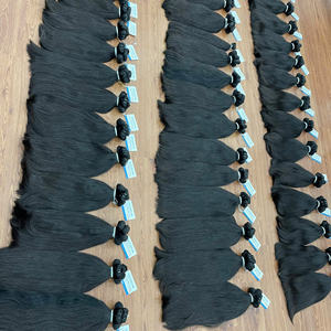 Produit le plus vendu : extensions de cheveux humains bruts, cheveux non traités, textures lisses, prêts à être expédiés, couleur noir naturel. - Product Image 1