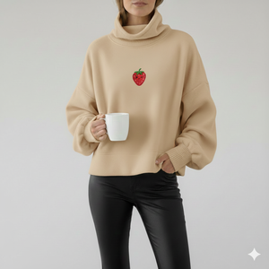 Sudadera Holgada de Cuello Alto para Mujer, Estilo Urbano, Informal, para Otoño/Invierno, para una Comodidad con Estilo - Product Image 1