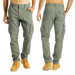 Pantalon Cargo en coton décontracté pour hommes avec nouveau design coupe ample Streetwear mode longue longueur toile légère tissu toile - Product Image 1