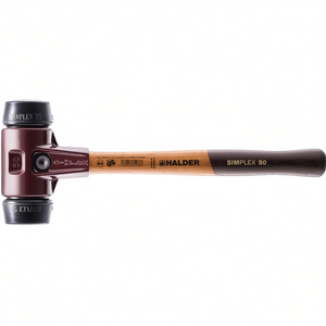 Marteau à tête souple SIMPLEX pour bois/métal moyen-dur, longueur 490 mm, diamètre de la tête 80 mm, outil de percussion noir par HALDER - Product Image 3