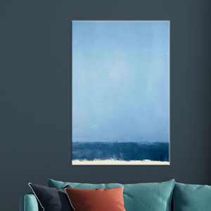 Impresión en Lienzo Minimalista de Océano Azul: Arte Abstracto de Paisaje Marino, Lienzo Enrollado - Product Image 1