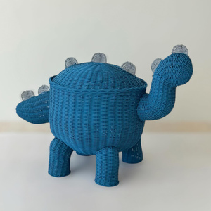 Elephant shaped <b>storage</b> <b>basket</b> containers natural <b>rattan</b> <b>baskets</b> kids room decoration for boys - Product Image 4