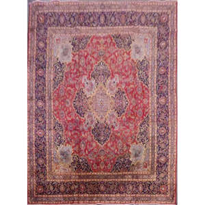 Alfombra Persa Kashmar Anudada a Mano, Hecha con Lana Natural y Algodón, 12'4'' X 9'10 Pan11 - Product Image 1
