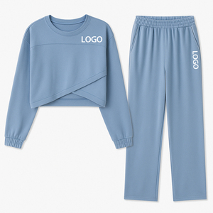 ชุดเซ็ตสองชิ้น เสื้อแขนยาวคอปกแบบไม่มีปก กางเกงขายาวทรงกว้าง ผ้าฝ้าย 100% สไตล์ลำลองสำหรับผู้หญิง แฟชั่นใหม่ ฤดูร้อน - Product Image 5