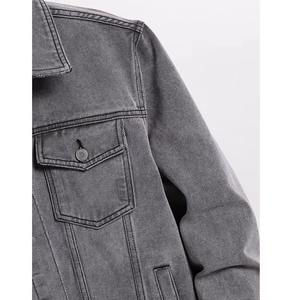 Best Selling Men's <b>Vintage</b> Denim <b>Jacket</b> Stand Collar Hooded Long Sleeve Autumn Wear with New Design Breathable and Comfortable - Product Image 3