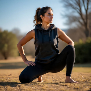 OEM Sleeveless Hoodie Vest Top Women <b>Gym</b> Fitness Wear Muscle Fit Hood <b>Ladies</b> Workout Pullover Vest Hood Women's - Product Image 3