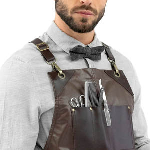 Vente en gros de 100% bavette en cuir véritable de qualité supérieure tablier de cuisine pour la cuisson cuisson travail café-tablier fabriqué par l'Italie - Product Image 5