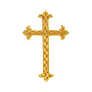 Croix Sainte brodée de strass faite à la main, à coudre, avec épingle de sûreté et tissu personnalisable - Product Image 3