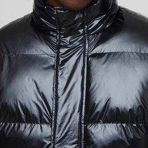 2025 haute qualité personnalisé rembourré manteau conception hiver patchwork nylon fermeture éclair bomber extérieur veste patchwork bouffant hommes veste - Product Image 2