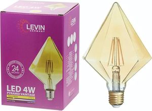 Levin 4W cổ điển E27 dẫn bóng Kim tự tháp 2700K ấm trắng 400 lumens 320 Chùm tia góc 230V CRI 80 năng lượng hiệu quả bóng đèn sợi đốt - Product Image 2