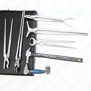 ชุดเครื่องมือ farrier ที่หนีบรองเท้า16นิ้วคีมหนีบเล็บพอดีกับที่คีบด้ามไม้มีดคมบัฟเฟอร์ - Product Image 5