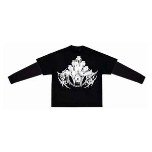 Camiseta Vintage de Alta Calidad con Estampado DTG Personalizado, Moda Y2K, Ropa Urbana, Camiseta de Doble Capa Extra Grande para Hombre, Estilo Hip Hop - Product Image 2