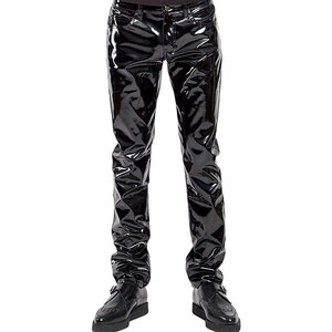 Pantalon à la mode en cuir véritable de haute qualité pour hommes, pantalon en peau de mouton de couleur verte, nouveau style 2023 - Product Image 1