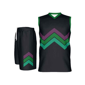 Ensembles d'uniformes de basket-ball d'équipe personnalisés Conception à col en V Maillot sans manches Ceinture robuste à cordon de serrage Vêtements de basket-ball pour jeunes - Product Image 1