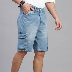 Shorts de Mezclilla para Hombre con Textura Desgastada, Estilo Moderno, Corte Medio, Ajuste Seguro y Duradero - Product Image 6