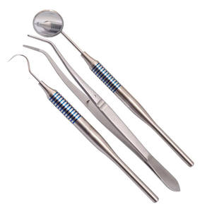 ชุดเครื่องมือทันตกรรม3ชิ้นด้ามกลวงอุปกรณ์ทำความสะอาดฟันทำจากสเตนเลสสตีล - Product Image 1