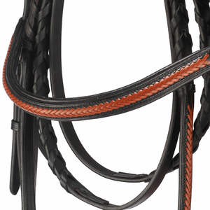 Caballo trenzado Cavesson Noseband Brida Cuero genuino Caballo Brida Fabricante - Product Image 2