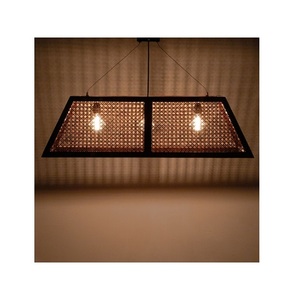 Décoration intérieure rotin bambou osier plafonnier fait main design moderne restaurants lustre pour la décoration lustre en bambou - Product Image 6