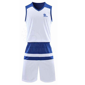 <b>White</b> And Blue Color Basketball Uniform New Design Custom Basketball Uniform Sports Clothing Custom Basketball Uniform - Product Image 1